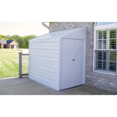 Arrow Yardsaver® 4 X 7 Ft Steel Storage Shed Pent Roof Eggshell In Ivory