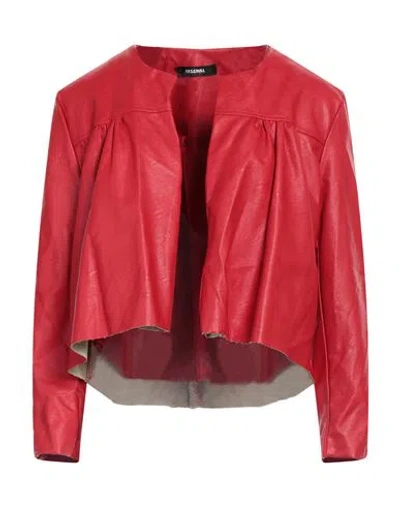 Arsenal Woman Jacket Tomato Red Size L Polyurethane, Viscose