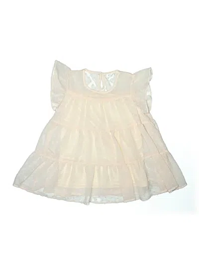 Pre-owned Arshiner Kids' Sleeveless Top Pink Ruffles Neckline Tops