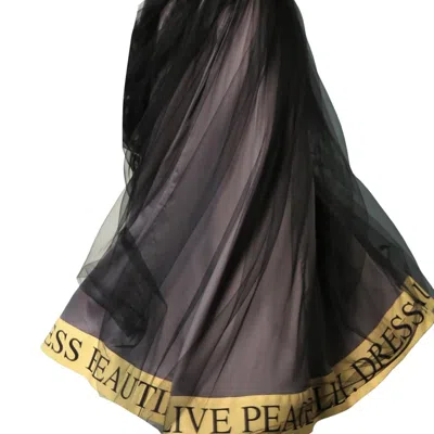 Arshys Women's Black / Grey  Tulle Statement Skirt In Black/grey