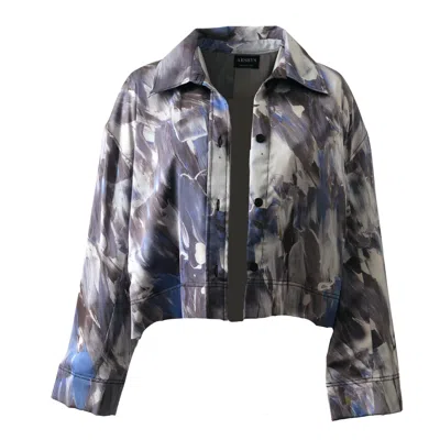 Arshys Women's Blue  Leonardo Silk Jacket