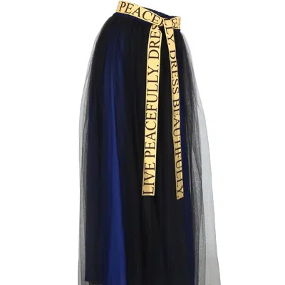 Arshys Women's Blue / Black  Electric Blue Skirt In Blue/black