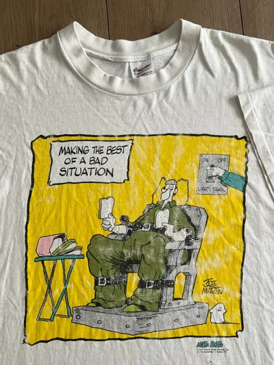 Pre-owned Art 1998 Single Stitch Electric Chair Vintage Coon Comic Tee In White