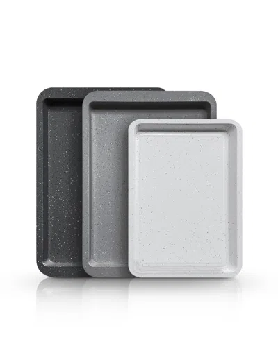 Art & Cook 3-piece Ceramic Nonstick Cookie Sheet Set In Multi