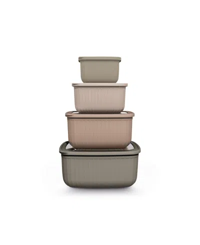 Art & Cook 8-pc. Rectangle Bowl Set With Lids In Brown