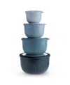 Art & Cook 8-pc. Round Nesting Bowls Set With Lids In Blue