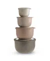 Art & Cook 8-pc. Round Nesting Bowls Set With Lids In Brown