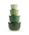 Art & Cook 8-pc. Round Nesting Bowls Set With Lids In Green