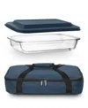 Art & Cook Bake And Take Baking Dish And Carrier Set In Blue
