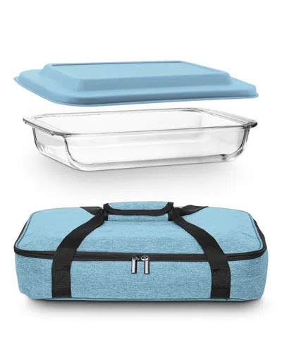 Art & Cook Bake And Take Baking Dish And Carrier Set In Blue