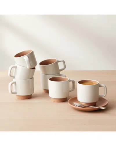 Art & Cook Set Of 2 Coffee/espresso Mugs In Neutral