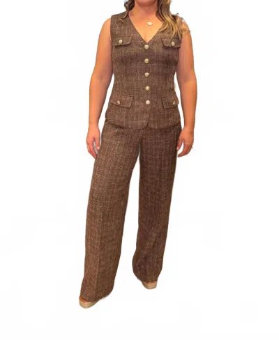 Art & Love Usa Classic Tweed Pants In Brown