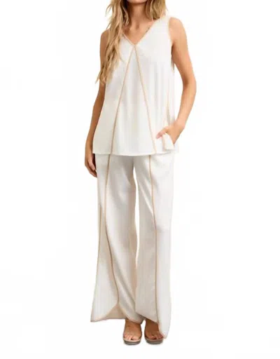 Art & Love Usa Sleeveless Tunic & Pants Set In White