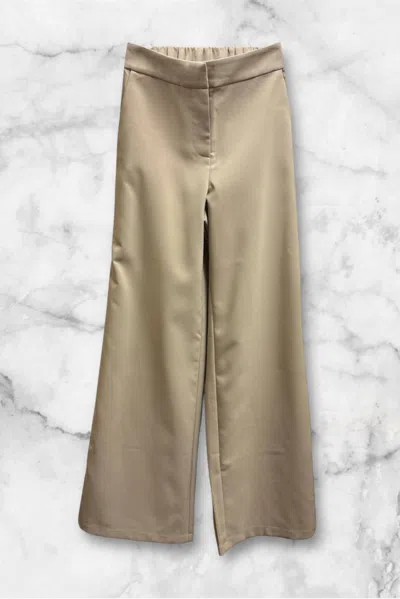Art & Love Usa Women's Side Stripes Solid Pant In Beige In Brown