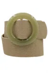 Art Box Women's Acrylic Buckle Belt In Sage In Beige