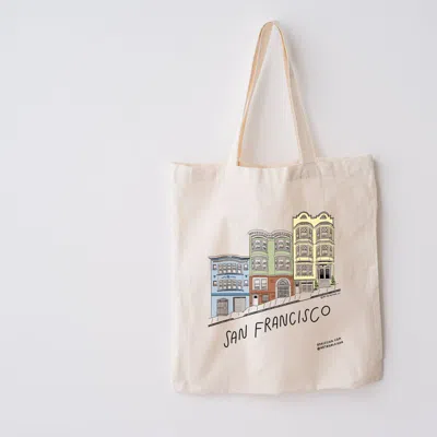 Art By Aleisha Home Sweet San Francisco Tote In White
