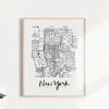 Art By Aleisha New York City Neighborhood Map Print In White