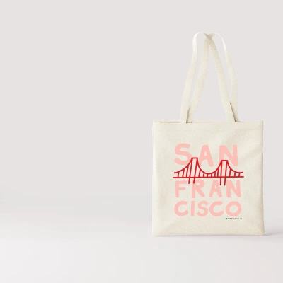 Art By Aleisha San Francisco City Name Tote In White