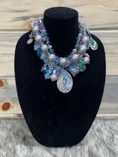 Art By Amy Labbe Many Crystals Necklace In Purple In Multi