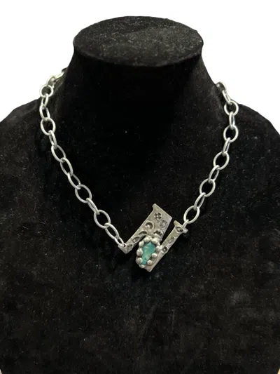Art By Amy Labbe N Initial Necklace In Silver In Metallic