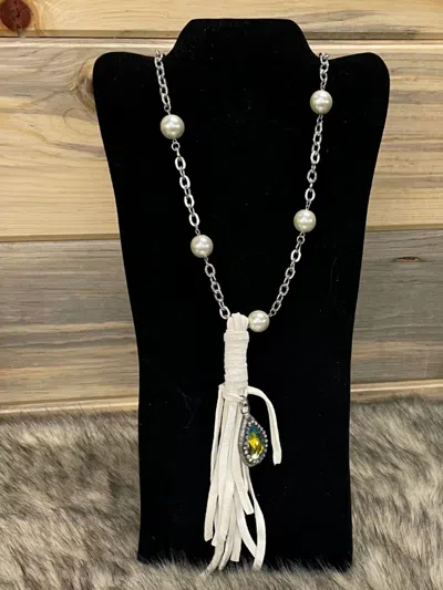 Art By Amy Labbe Pearl Necklace In White In Metallic