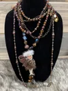 Art By Amy Labbe Santa Necklace In Multi In Multi