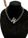 Art By Amy Labbe W Initial Necklace In Silver In Silver