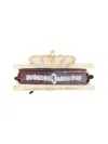 Art By Amy Labbe Women's Diamond Crystal Leather Choker Or Belt In Brown In Brown