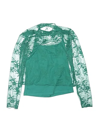 Pre-owned Art Class Kids' Long Sleeve Blouse In Green