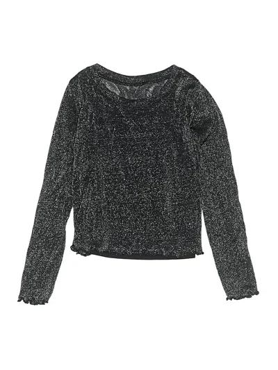 Pre-owned Art Class Kids' Long Sleeve Top Gray Boatneck Tops