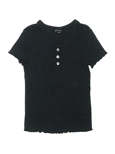 Pre-owned Art Class Kids' Short Sleeve Top Black Keyhole Neckline Tops