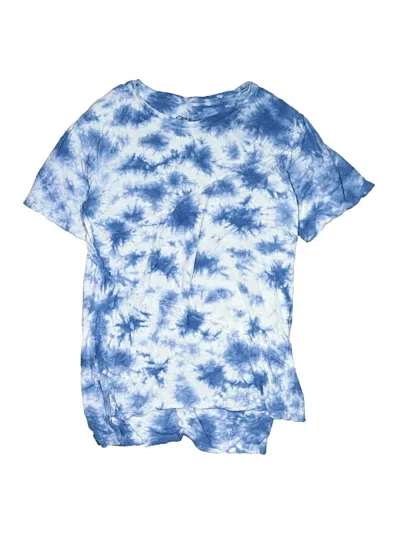 Pre-owned Art Class Kids' Short Sleeve Top Blue Tie-dye Pattern Crew Neck Tops