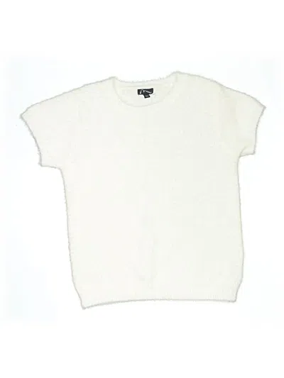 Pre-owned Art Class Kids' Short Sleeve Top Ivory Crew Neck Tops In White