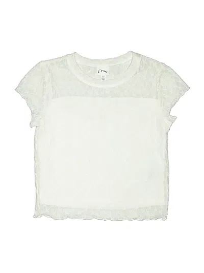 Pre-owned Art Class Kids' Short Sleeve Top Ivory Ruffles Neckline Tops