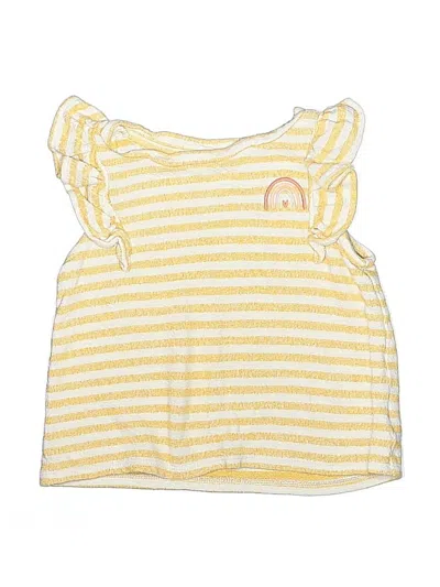Pre-owned Art Class Kids' Short Sleeve Top Yellow Ruffles Neckline Tops
