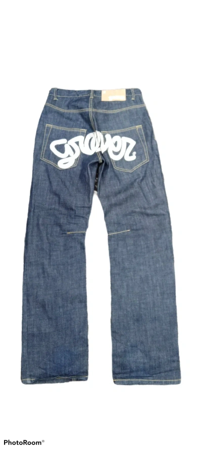 Pre-owned Art Comes First Streetwear Groover Spellout In Denim