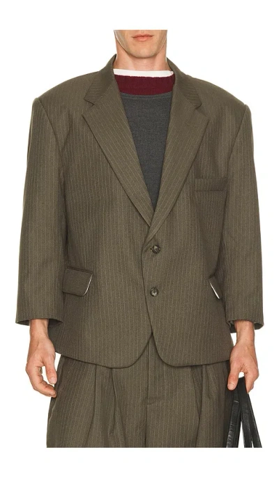 Art Community Japanese Wool Blazer In Green