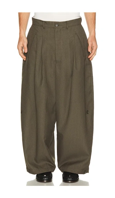 Art Community Japanese Wool Triptych Trouser In Brown