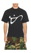 Art Community Washed Script Tee In Black