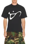 Art Community Washed Script Tee In Black