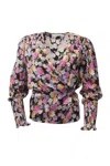 Art Dealer Dolores Top In Pastel Floral Print In Multi