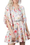 Art Dealer Mini Dress With Bow In Pastel Flower Print In Multi