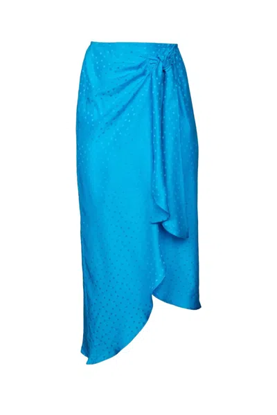 Art Dealer Skirt In Turquoise Jacquard In Blue
