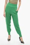 Art Essay Cotton Knit High Waisted Joggers In Green