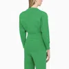Art Essay Green Knitted Cardigan White Knitted Cardigan In White
