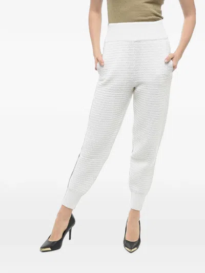 Art Essay High-waisted Cotton-knit Trousers In White