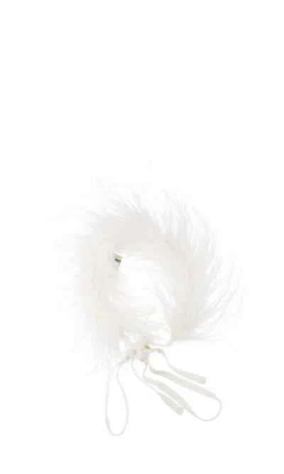 Art Essay Neck Feathers In White