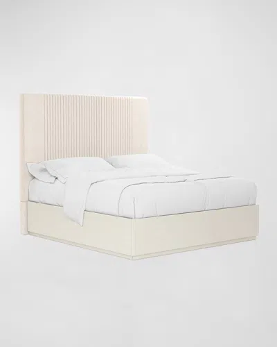 A.r.t. Furniture Blanc King Upholstered Panel Bed In White