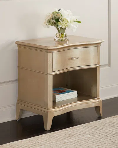 A.r.t. Furniture Maren Single Drawer Open Nightstand In Gold