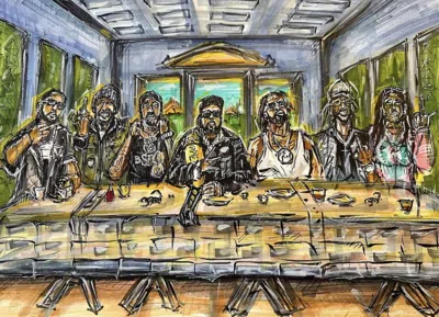Pre-owned Art Griseldanew Age 'last Supper' Print Open Edition In Multicolor